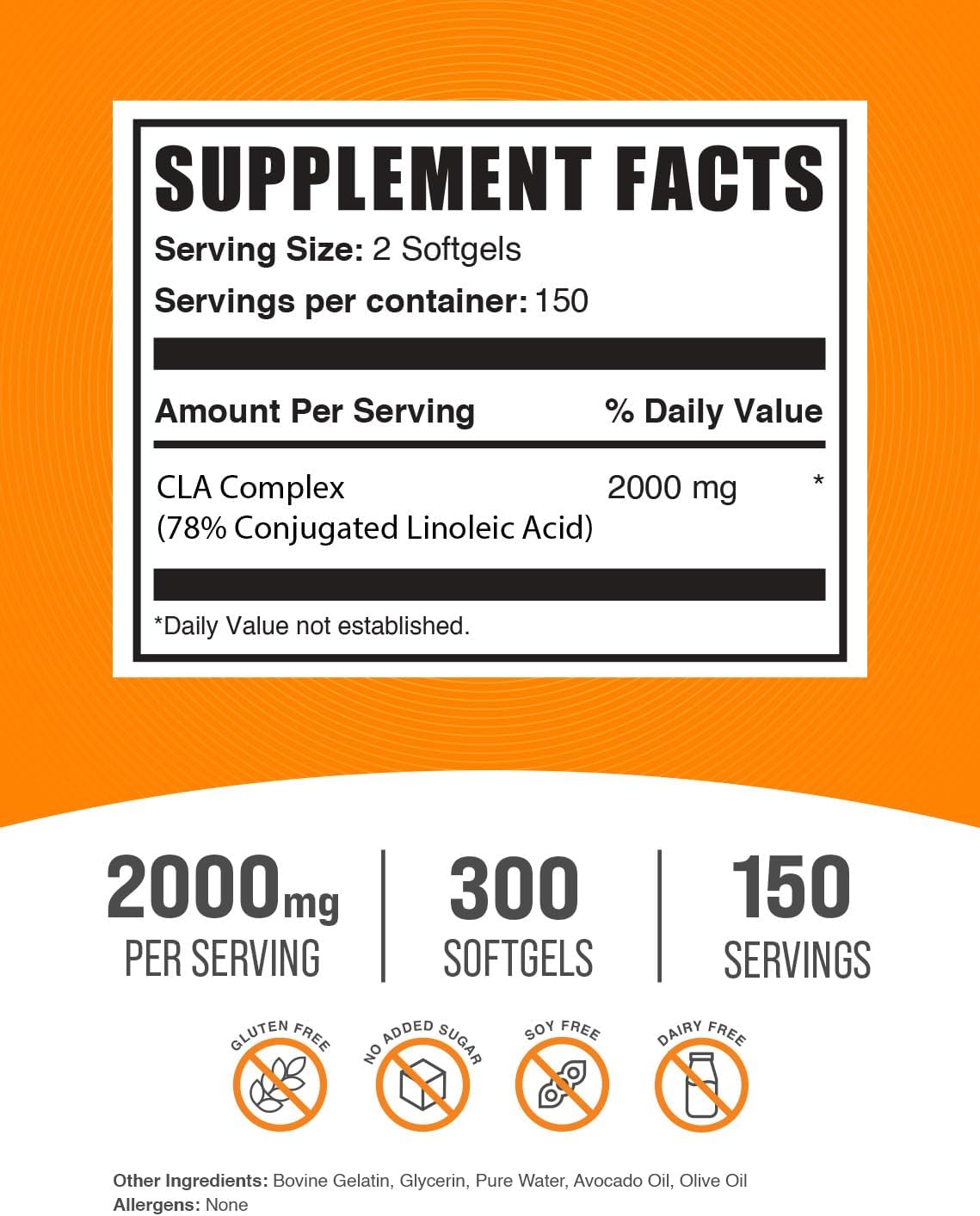 BulkSupplements CLA 2000mg and Fish Oil 1000mg Softgels Combo Pack