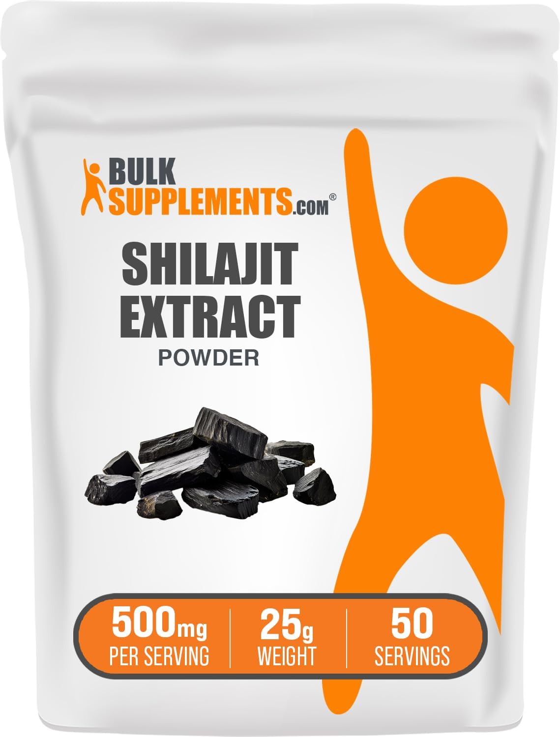 BulkSupplements Shilajit Extract Powder - Gluten Free Fulvic Acid Supplement - 25g (0.88 oz) - 500mg per Serving - Pack of 1