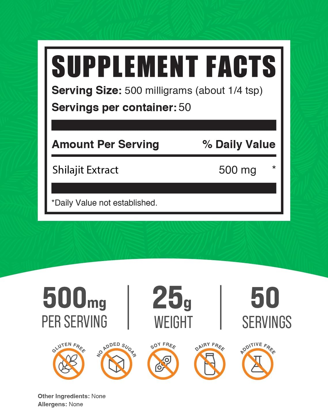 BulkSupplements Shilajit Extract Powder - Gluten Free Fulvic Acid Supplement - 25g (0.88 oz) - 500mg per Serving - Pack of 1