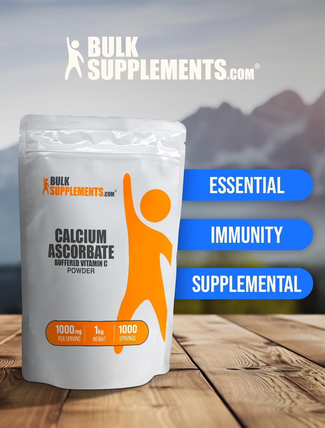 BulkSupplements.com 1000mg Calcium Ascorbate Powder - Buffered Vitamin C Supplement, 5kg (11 lbs) Pack of 5 - Gluten Free Powder