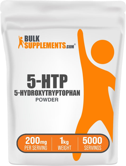 BulkSupplements.com 5-HTP Powder - 200mg Mood Support Supplement - Gluten Free - 1kg Pack of 1