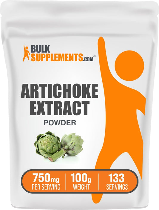BulkSupplements.com Artichoke Extract Powder - 100g (3.5 oz) Pack - Herbal Supplement from Artichoke Leaf & Stem - Gluten Free - 750mg per Serving