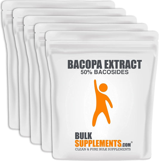 BulkSupplements.com Bacopa Monnieri Extract Powder - Vegan Gluten Free Supplement, 500mg per Serving - 5kg (11 lbs) Pack of 5