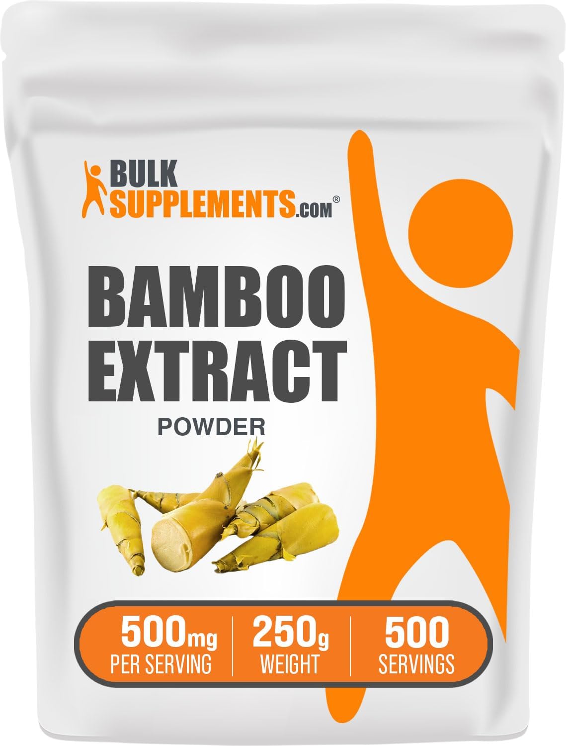 BulkSupplements.com Bamboo Extract Powder - Herbal Silica Supplement, Gluten-Free Bamboo Powder - 500mg per Serving, 250g (8.8 oz)