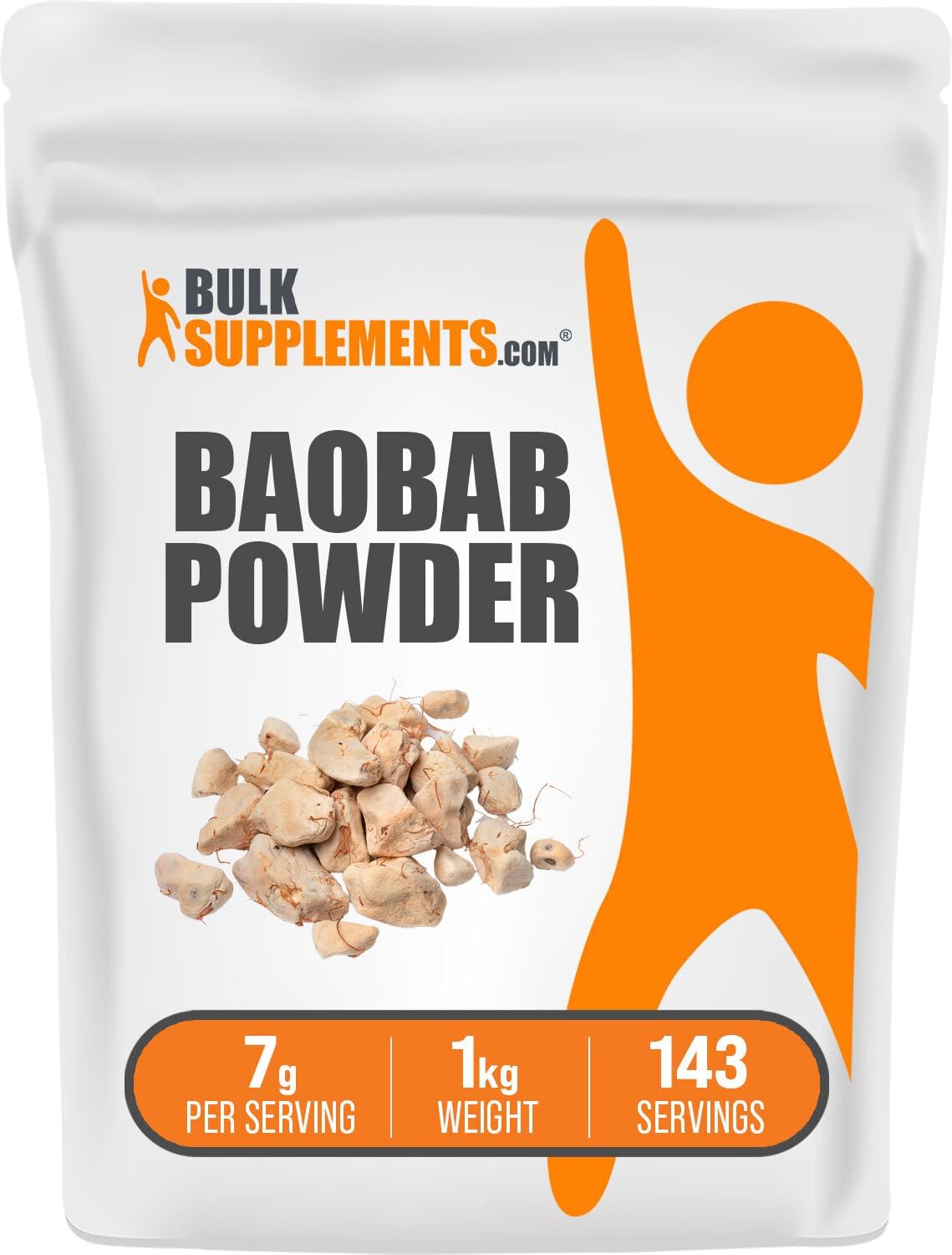 BulkSupplements.com Baobab Powder - Pure Baobab Fruit Supplement, Rich in Antioxidants, Vitamin C, and Fiber - Gluten-Free Superfood, 1kg (2.2 lbs)