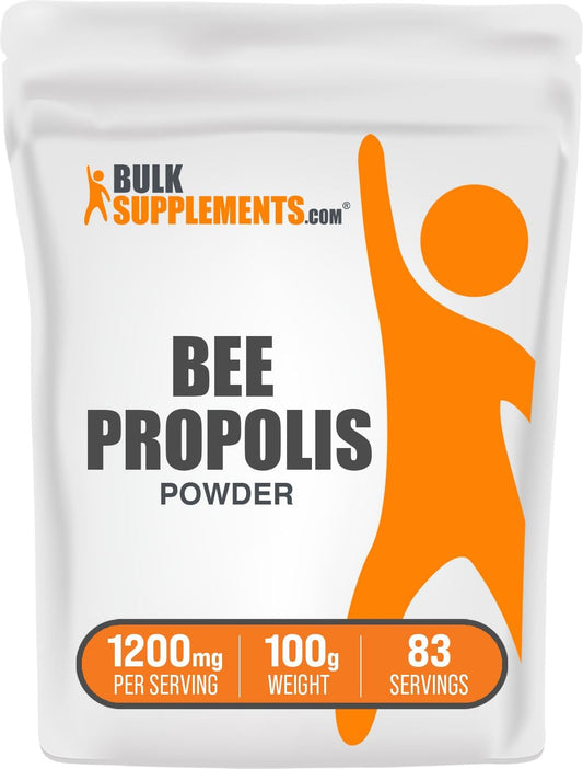 BulkSupplements.com Bee Propolis Powder - Immune Support Supplement, Antioxidant-Rich Source, Natural & Gluten-Free, 1200mg per Serving, 100g (3.5 oz) (1 Pack)