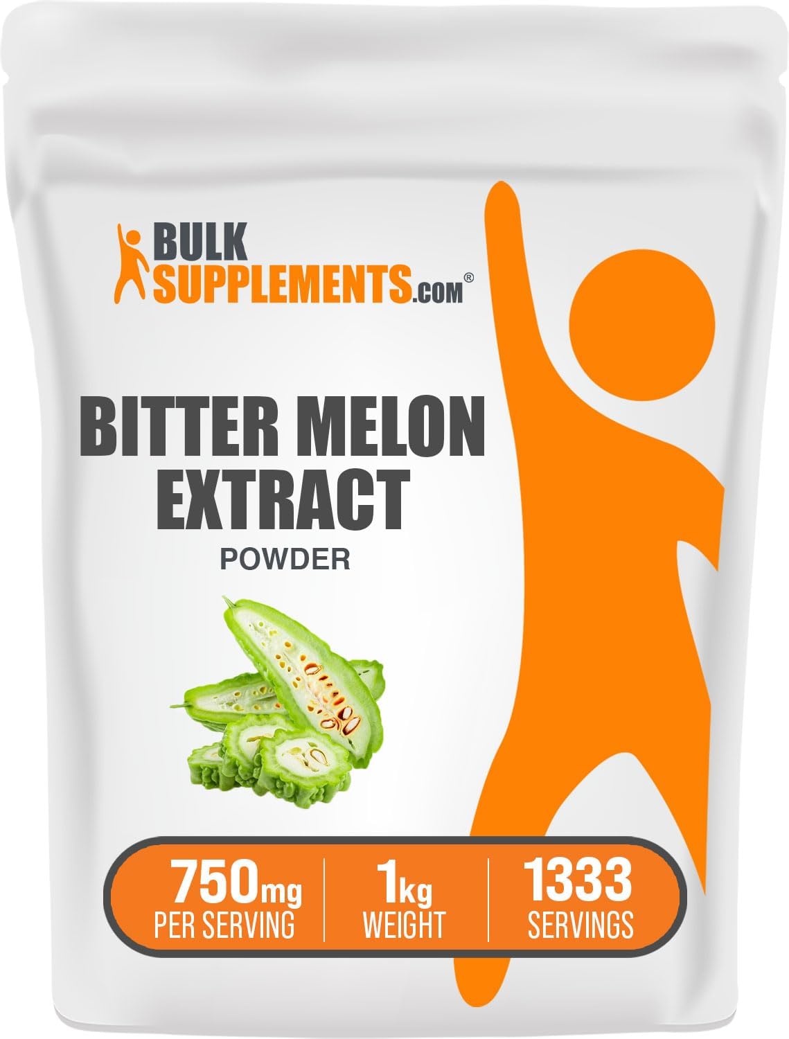 BulkSupplements.com Bitter Melon Extract Powder - Herbal Supplement, Gluten Free, 750mg per Serving, 1kg (2.2 lbs) - Bitter Gourd Extract for Health