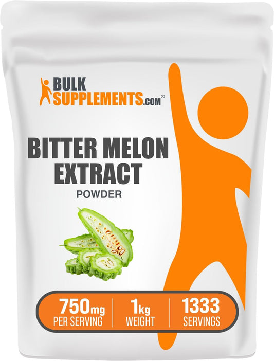 BulkSupplements.com Bitter Melon Extract Powder - Herbal Supplement, Gluten Free, 750mg per Serving, 1kg (2.2 lbs) - Bitter Gourd Extract for Health