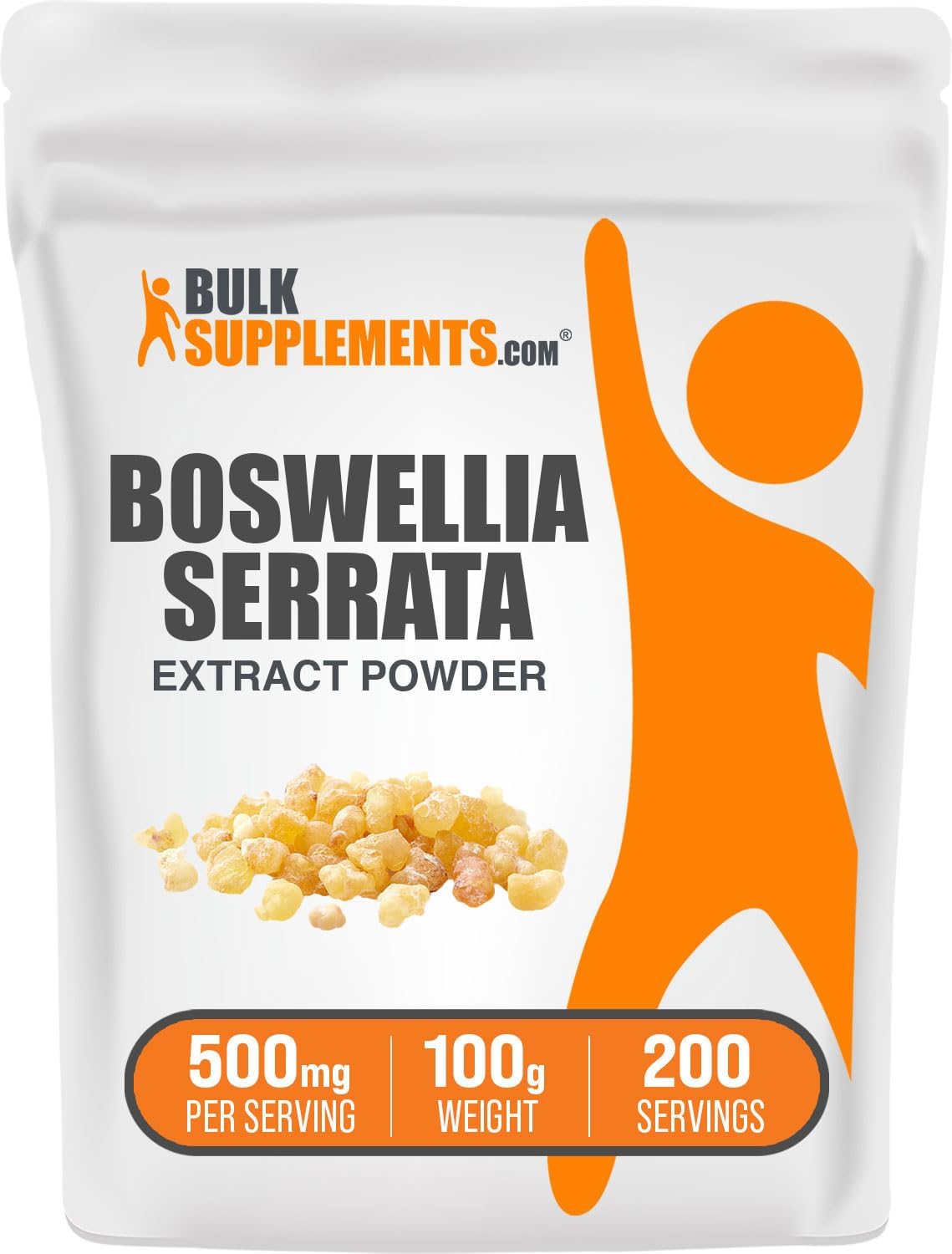 BulkSupplements.com Boswellia Serrata Extract Powder - Frankincense Resin Supplement, 500mg per Serving, 100g (3.5 oz) - Herbal & Gluten Free