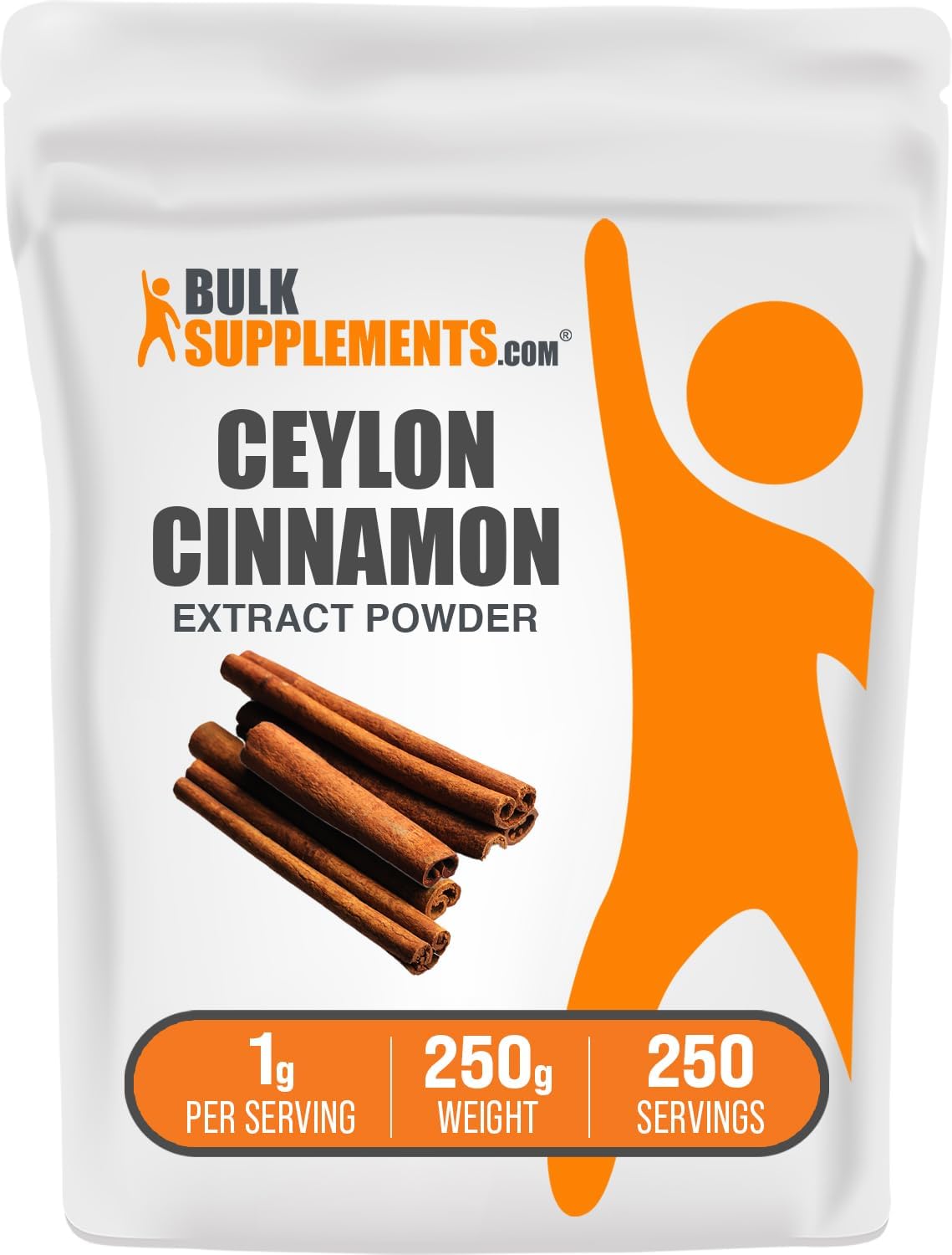 BulkSupplements.com Ceylon Cinnamon Extract Powder - 1000mg per Serving, Pack of 1 - Gluten & Soy Free - Cinnamon Supplement - 250g (8.8 oz)