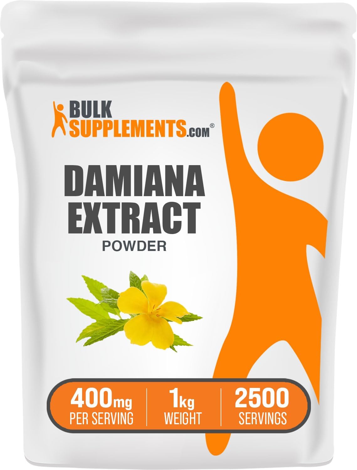 BulkSupplements.com Damiana Extract Powder - Herbal Supplement, Gluten Free, 400mg per Serving - 1kg (2.2 lbs) Pack of 1