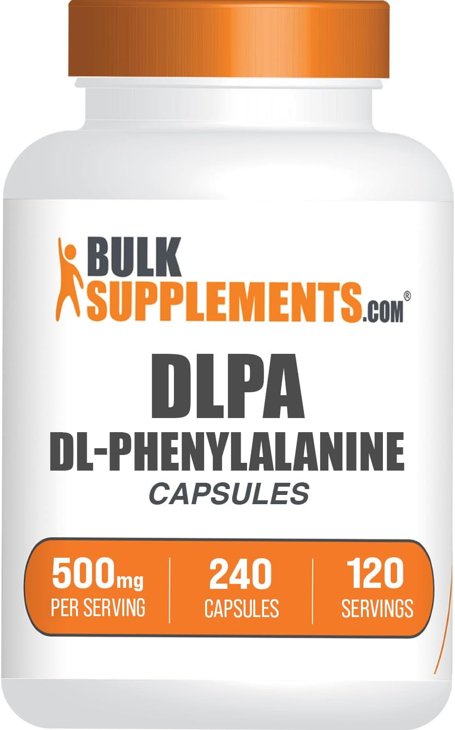 BulkSupplements.com DL-Phenylalanine 500mg Capsules - DLPA Supplements, Gluten Free - 240 Capsules