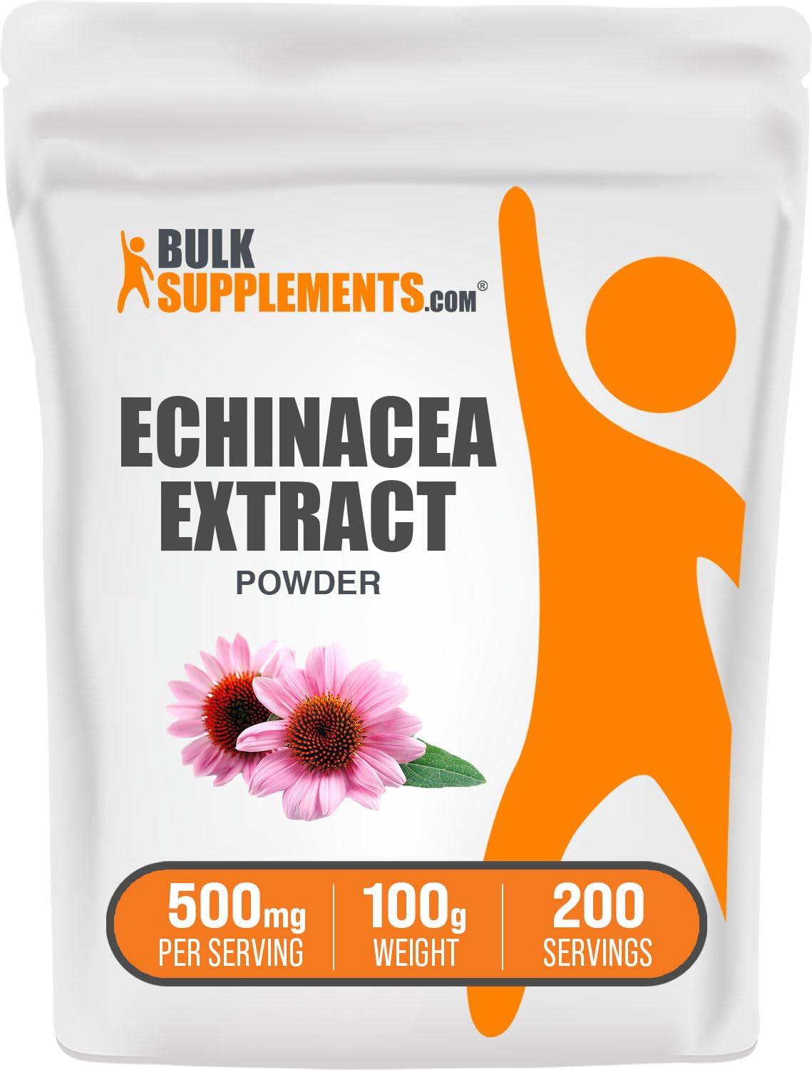 BulkSupplements.com Echinacea Extract Powder - Herbal Immune Support Supplement, Vegan & Gluten Free - 500mg per Serving, 100g (3.5 oz) - Pack of 1