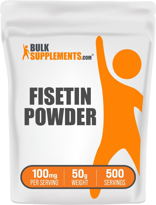 BulkSupplements.com Fisetin Powder - 50g Pure Fisetin Supplement, Antioxidants Source, Gluten Free - 100mg per Serving - 1.8 oz Pack - BoostGo Australia
