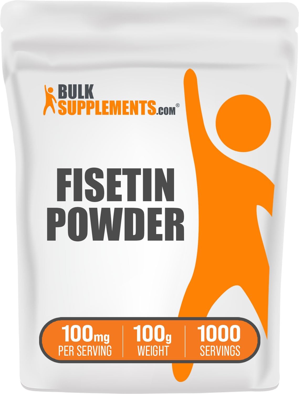 BulkSupplements.com Fisetin Powder - High-Quality Antioxidant Supplement - Pure & Gluten-Free - 100mg per Serving - 100g (3.5 oz)
