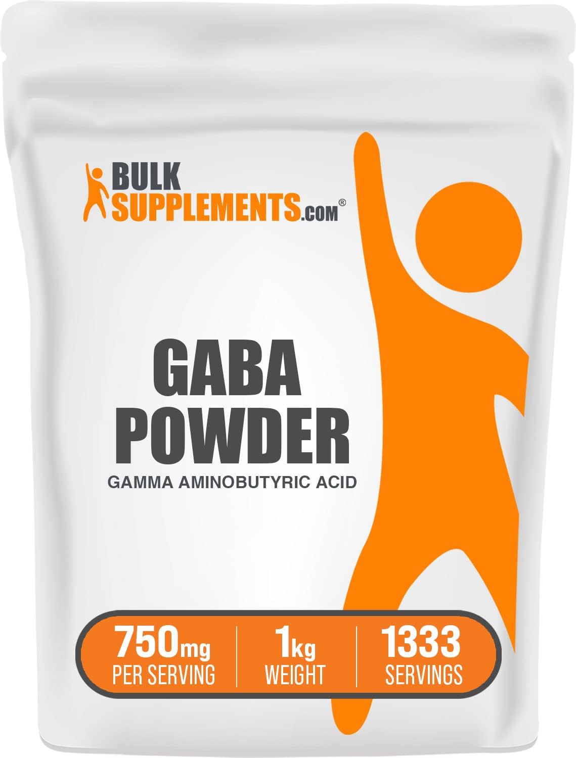 BulkSupplements.com GABA Powder Supplement - 750mg GABA for Focus & Stress Relief, Gluten Free, 1kg (2.2 lbs)