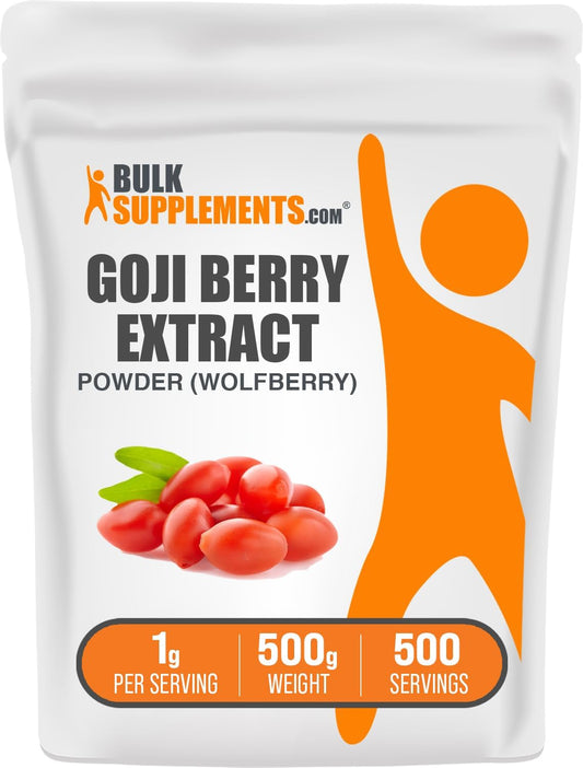 BulkSupplements.com Goji Berry Extract Powder - Herbal Supplement, Gluten Free, 1000mg per Serving, 500g (1.1 lbs) (Pack of 1)