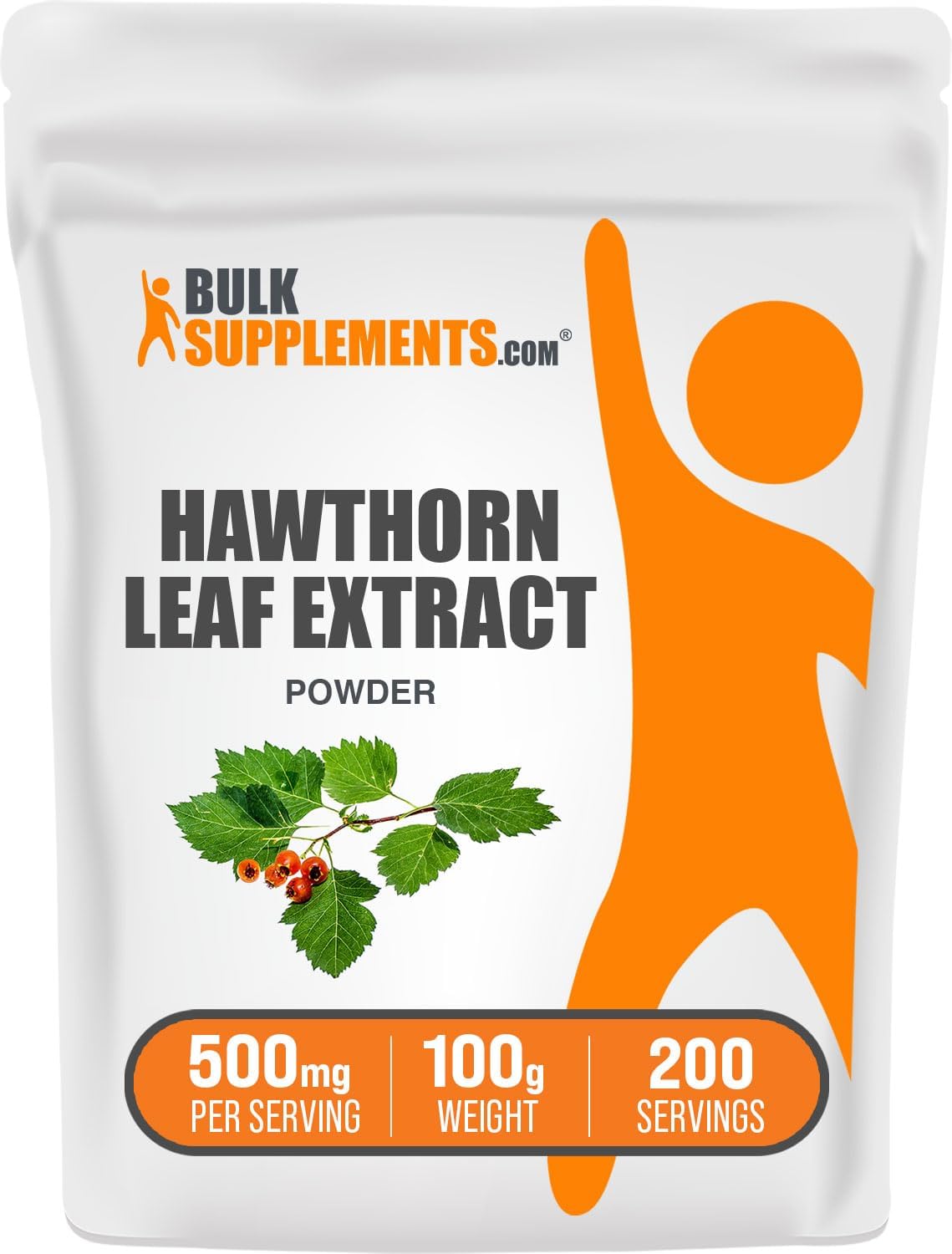 BulkSupplements.com Hawthorn Leaf Extract Powder - Herbal Supplement, Vegan & Gluten Free - 100g (3.5 oz) - Pack of 1 - 500mg per Serving