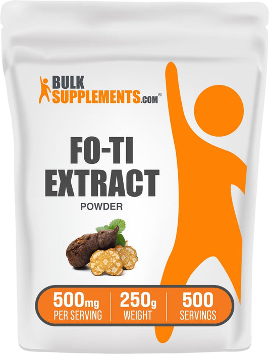 BulkSupplements.com He Shou Wu Extract Powder - Fo-Ti Root Supplement, Herbal & Gluten-Free, 500mg per Serving, 250g (8.8 oz)