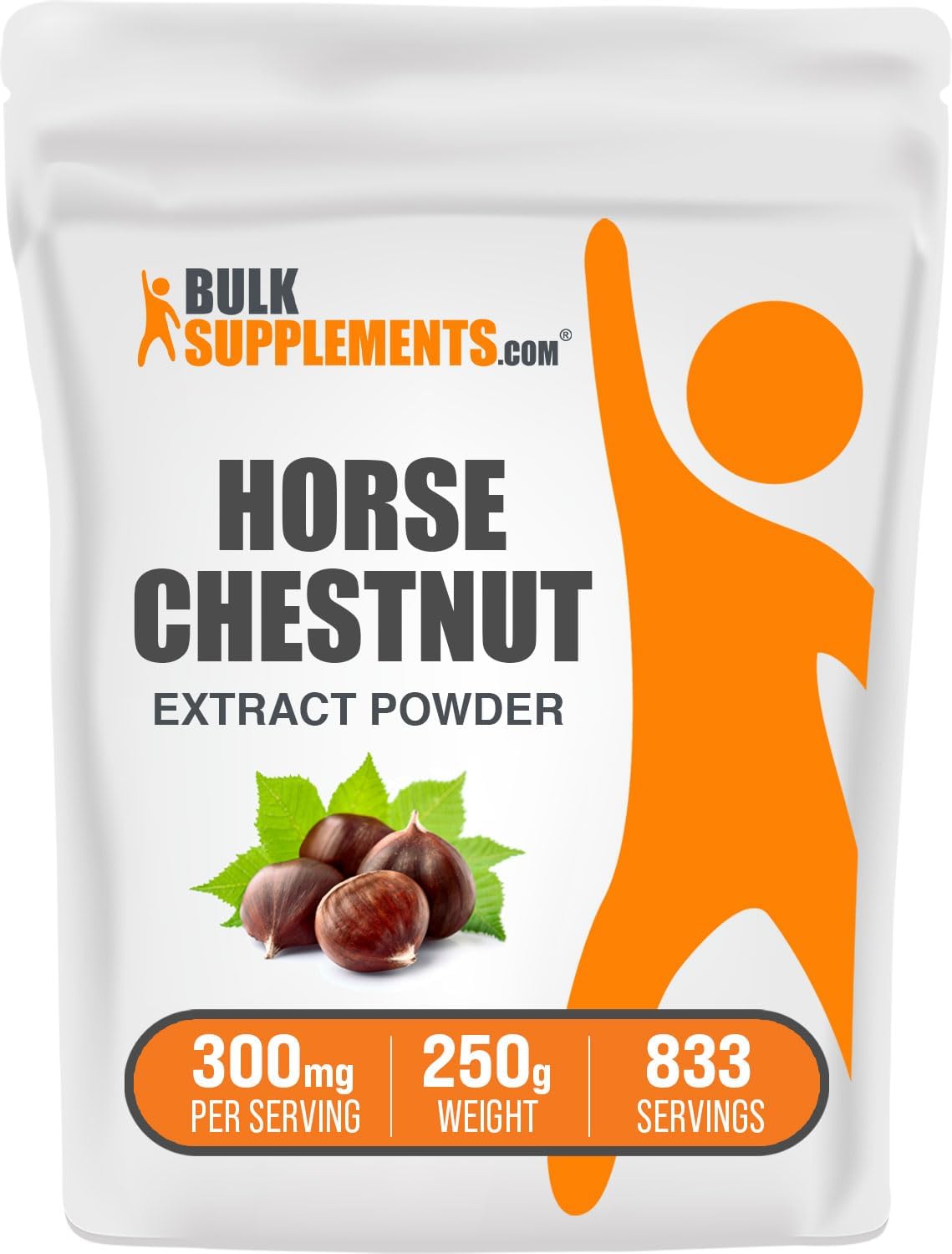 BulkSupplements.com Horse Chestnut Extract Powder - 250g (8.8 oz) - Herbal Supplement, Gluten Free - 300mg per Serving - Pack of 1