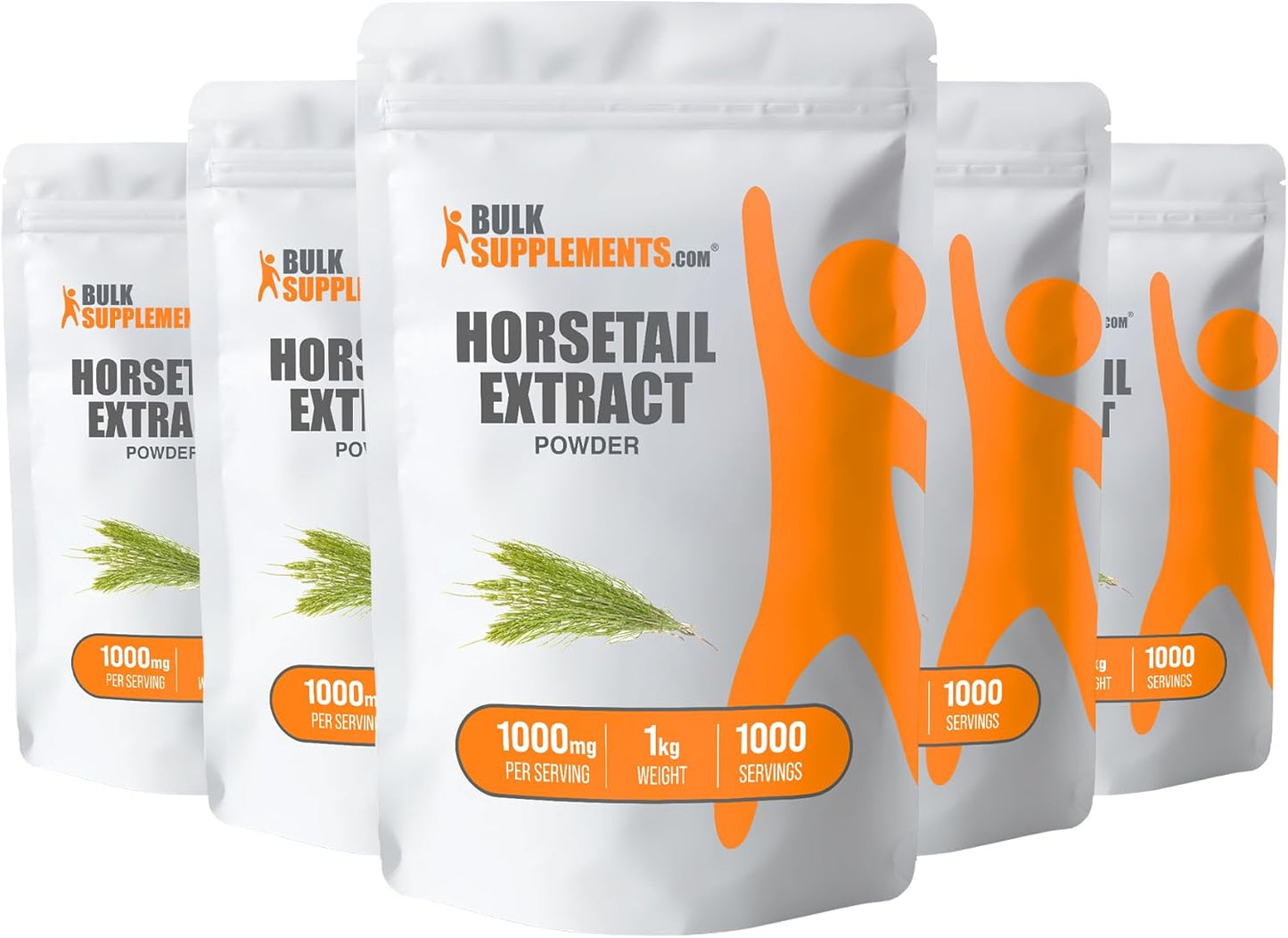 BulkSupplements.com Horsetail Extract Powder - Pure Horsetail Herb Supplement with Silica - Gluten Free, 1000mg per Serving, 5kg (11 lbs) - Pack of 5