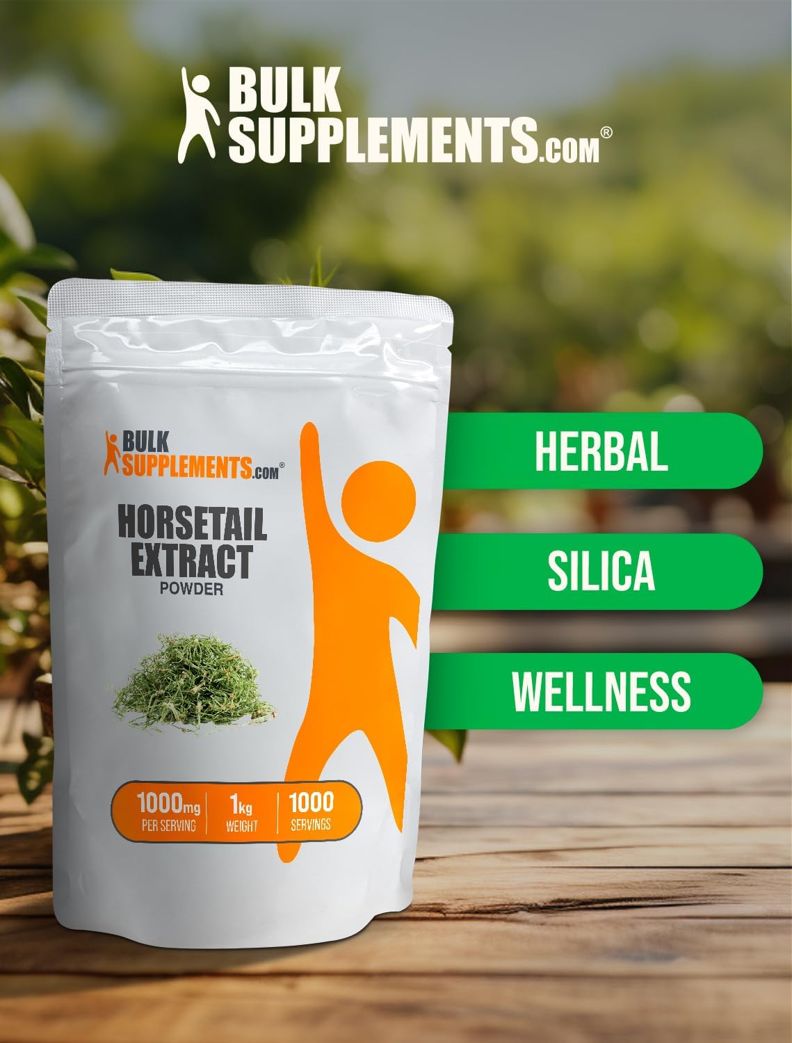 BulkSupplements.com Horsetail Extract Powder - Pure Horsetail Herb Supplement with Silica - Gluten Free, 1000mg per Serving, 5kg (11 lbs) - Pack of 5