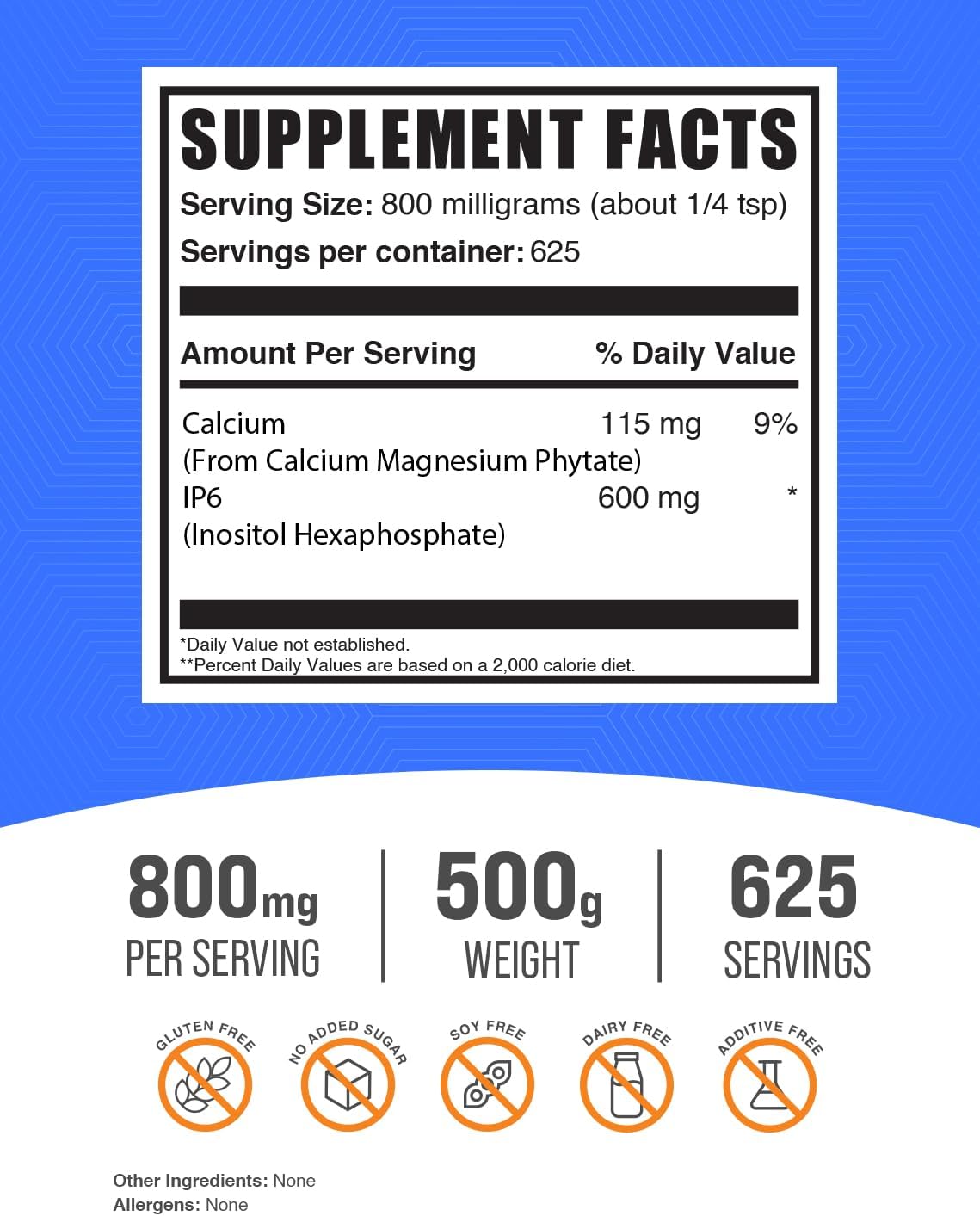 BulkSupplements.com IP6 Powder - Inositol Hexaphosphate Supplement for Immune Support, Gluten Free, 800mg per Serving, 500g
