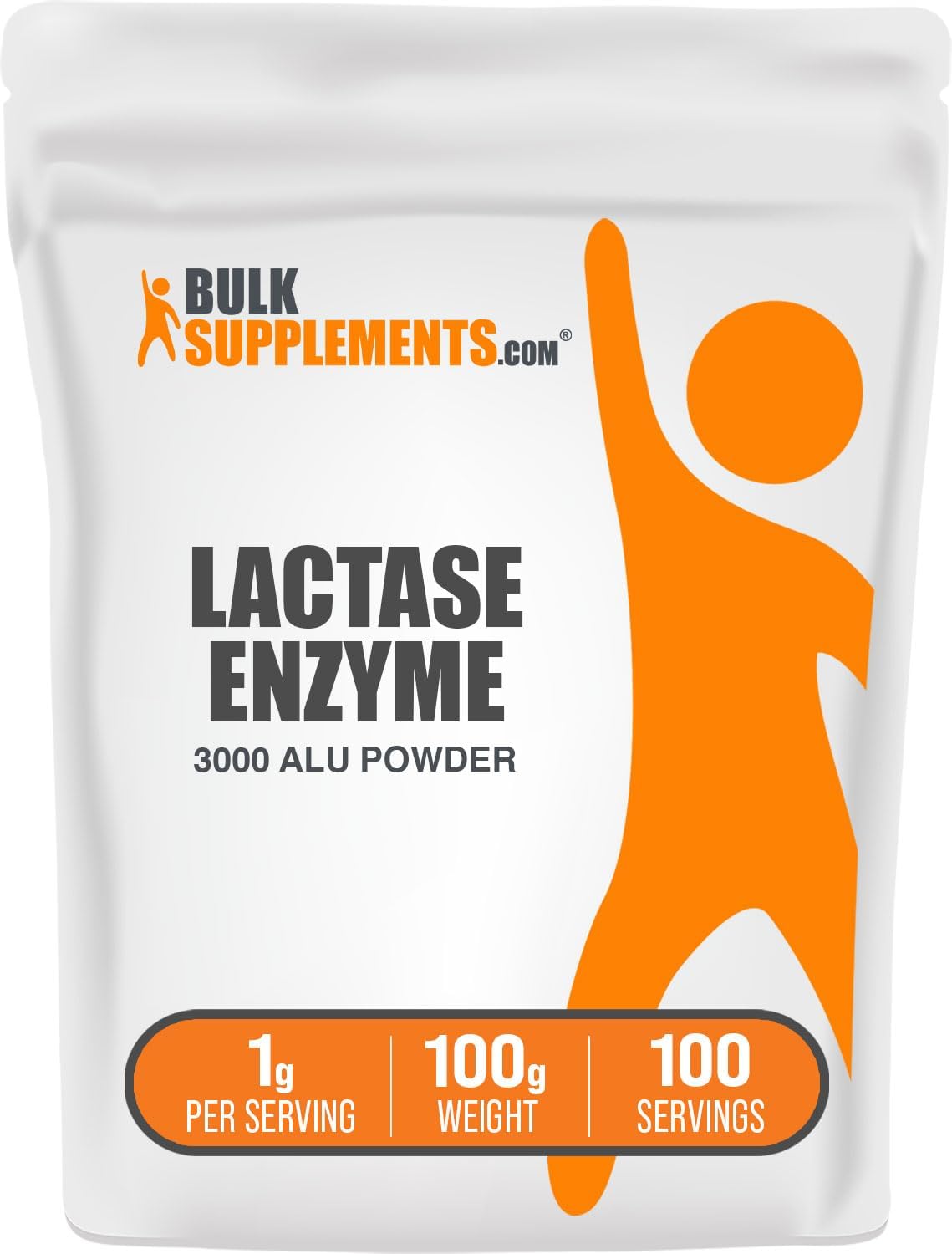 BulkSupplements.com Lactase Enzyme Powder - 3000 ALU Digestive Enzyme Supplement, Gluten Free, 100g - 1g per Serving