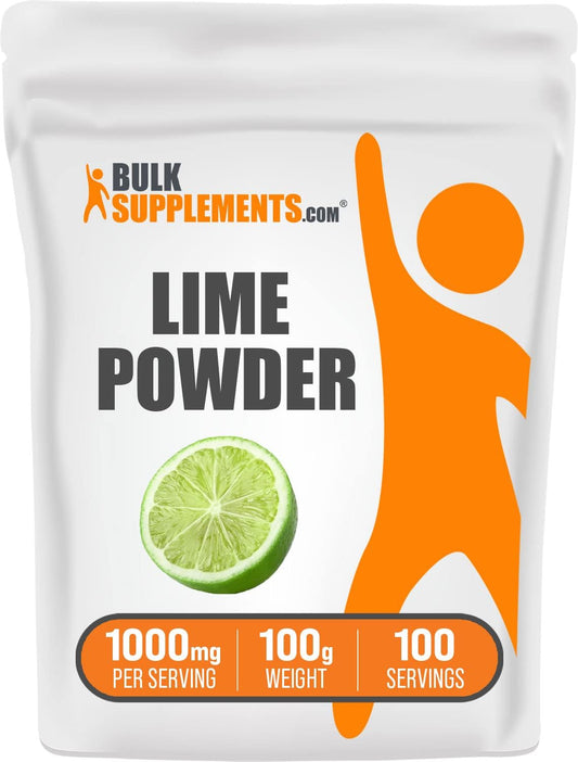 BulkSupplements.com Lime Powder - Dehydrated Lime Fruit Powder for Flavoring, Gluten-Free, 1000mg per Serving - 100g (3.5 oz) Pack of 1