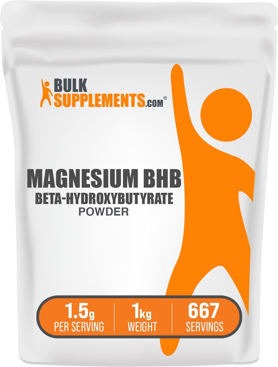 BulkSupplements.com Magnesium BHB Powder - Electrolyte Supplement with Beta-HydroxyButyrate - Gluten Free Powder, 1500mg per Serving, 5kg (11 lbs) (Pack of 5)