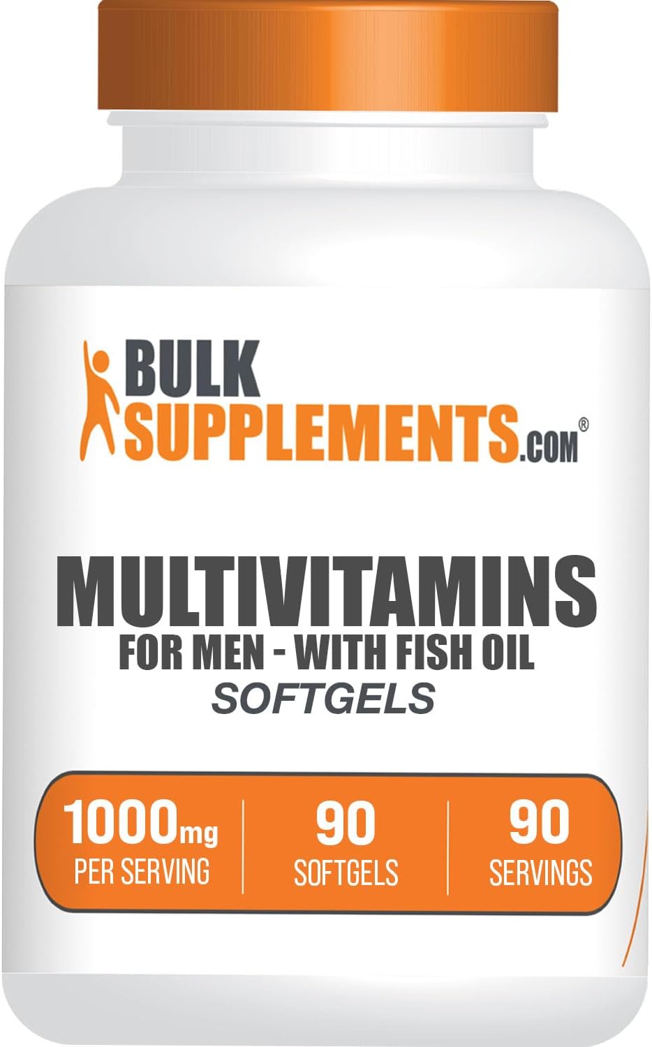BulkSupplements.com Men's Daily Multivitamin Softgels with Fish Oil - Gluten Free, 90 Count
