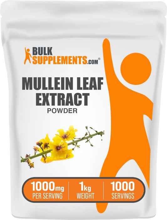 BulkSupplements.com Mullein Leaf Extract - Immune Support Herbal Supplement, 1000mg, 1kg (2.2 lbs) - Gluten Free