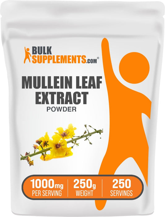 BulkSupplements.com Mullein Leaf Extract - Immune Support Herbal Supplement, 1000mg, 250g (8.8 oz) - Gluten Free