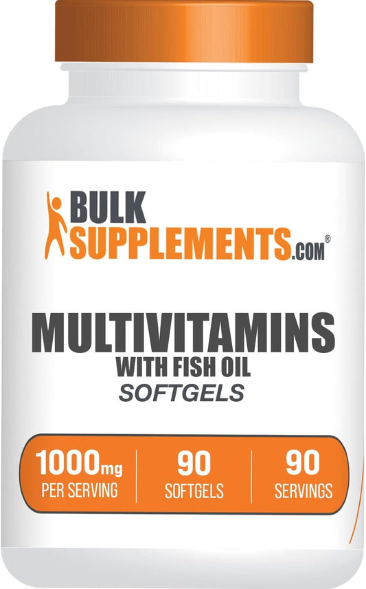 BulkSupplements.com Multivitamin Softgels with Fish Oil - Daily Multivitamin and Mineral Supplement for Adults - Gluten Free, 90 Softgels