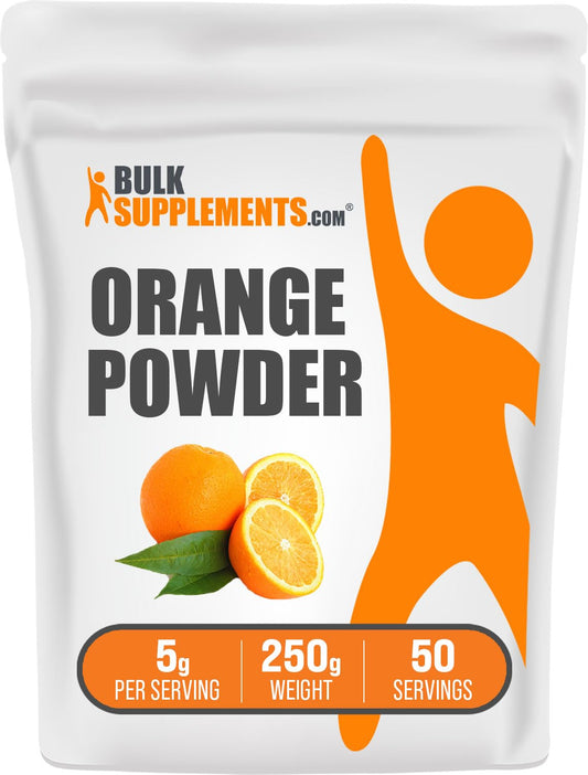 BulkSupplements.com Orange Fruit Powder - Nutrient-Rich Orange Supplement, Gluten Free, 5g per Serving, 250g (8.8 oz)