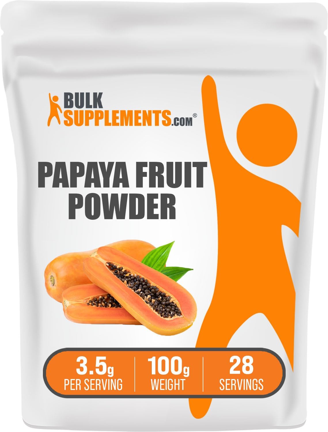 BulkSupplements.com Papaya Fruit Powder - Natural Digestive Support Supplement - Gluten-Free Papaya Powder for Digestion - 100g (3.5 oz) Pack