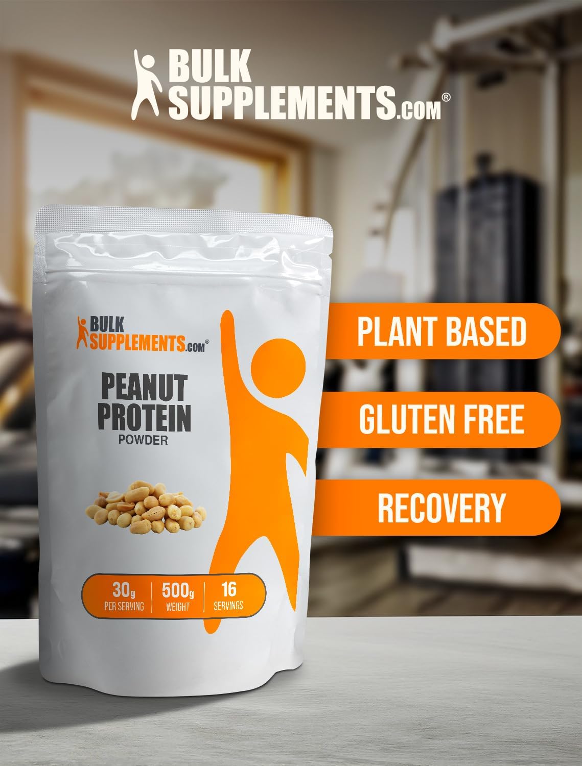 BulkSupplements.com Peanut Flour Protein Powder - 500g (1.1 lbs) - Gluten Free & No Added Sugars - High Protein Peanut Butter Powder