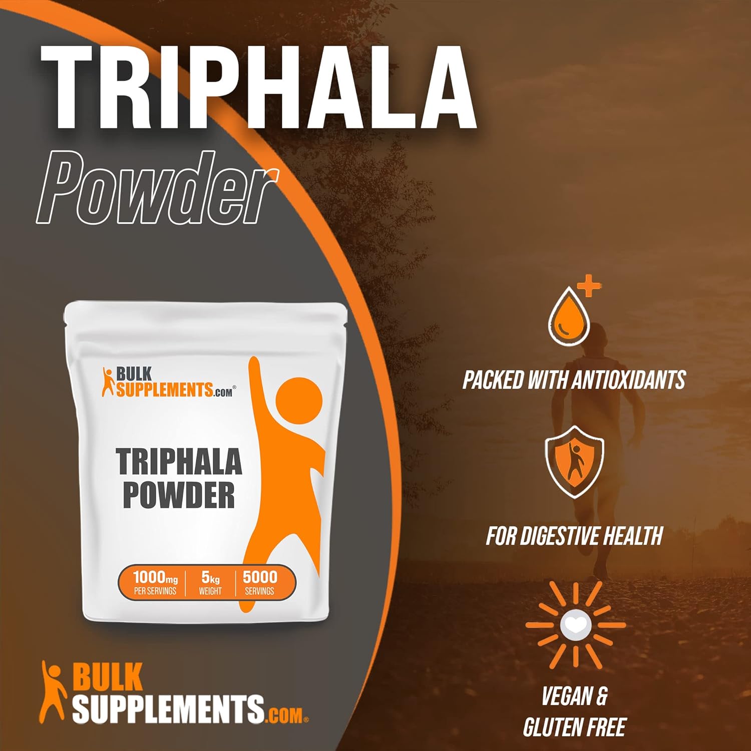 BulkSupplements.com Triphala Powder - 1000mg Herbal Supplement with Amalaki, Bibhitaki, and Harataki - 5kg (11 lbs) Bulk Size
