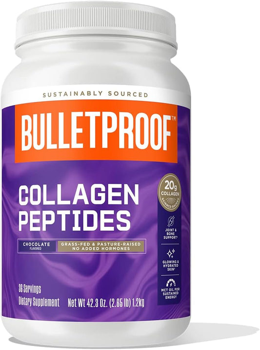 Bulletproof Chocolate Collagen Protein Powder with MCT Oil - 19g Protein - 42.3 Oz - Value Size - Supports Healthy Skin, Bones, and Joints