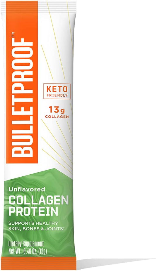 Bulletproof Grass Fed Collagen Peptides GoPack - Unflavored Protein Powder with 12g Protein for Skin, Bones, Joints - 1 Pack