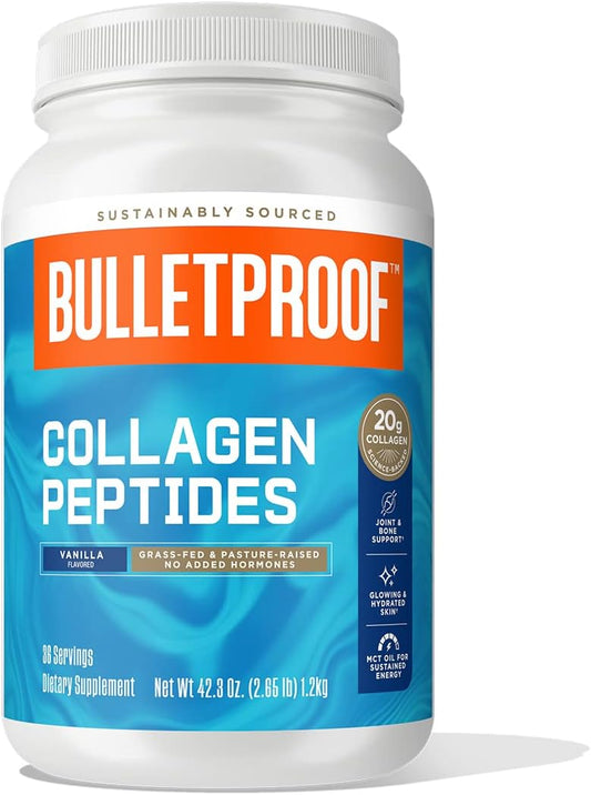Bulletproof Vanilla Collagen Protein Powder with MCT Oil - 19g Protein - 42.3 Oz Value Size - Collagen Peptides and Amino Acids for Skin, Bones, Joints - Healthy Dietary Supplement