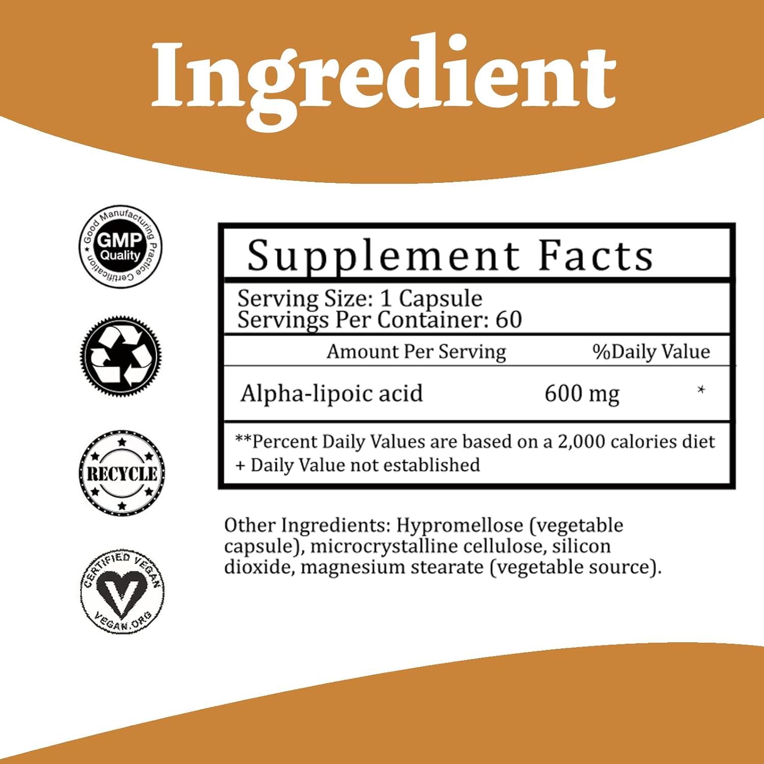 Bumjazz Alpha Lipoic Acid 600mg Capsules - Supports Glucose Metabolism & Antioxidant Regeneration - Non-GMO, Gluten & Soy Free - 60 Count