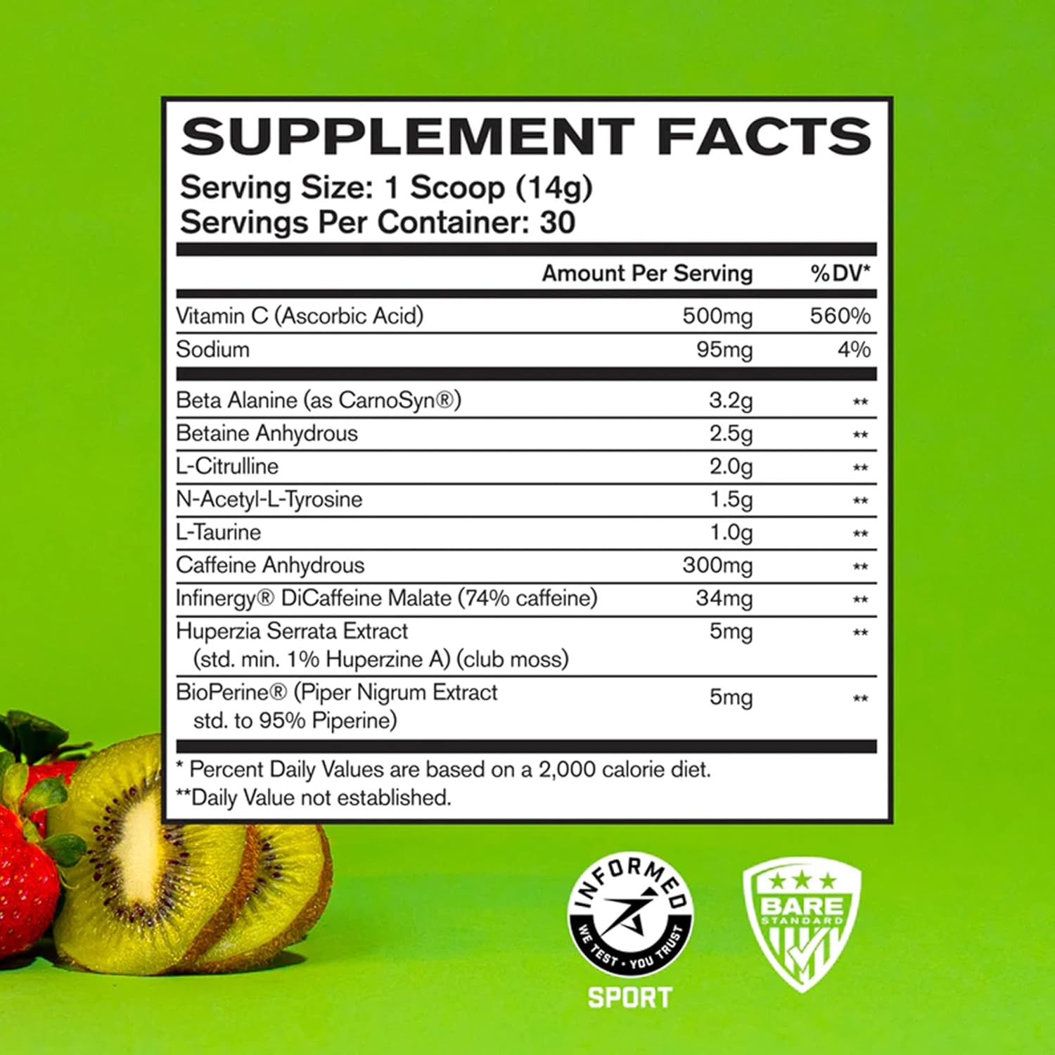Bundle: BARE PERFORMANCE NUTRITION BPN Creatine Monohydrate & Flight Pre Workout (Strawberry Kiwi)