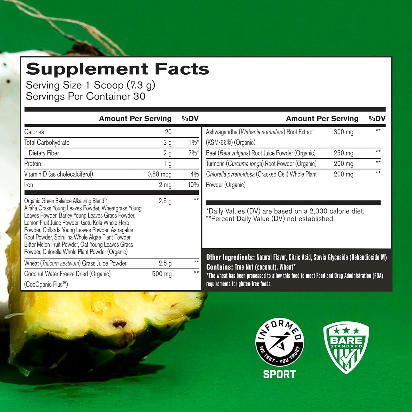 Bundle: BARE PERFORMANCE NUTRITION BPN Creatine Monohydrate & Strong Greens - Boost Performance and Health