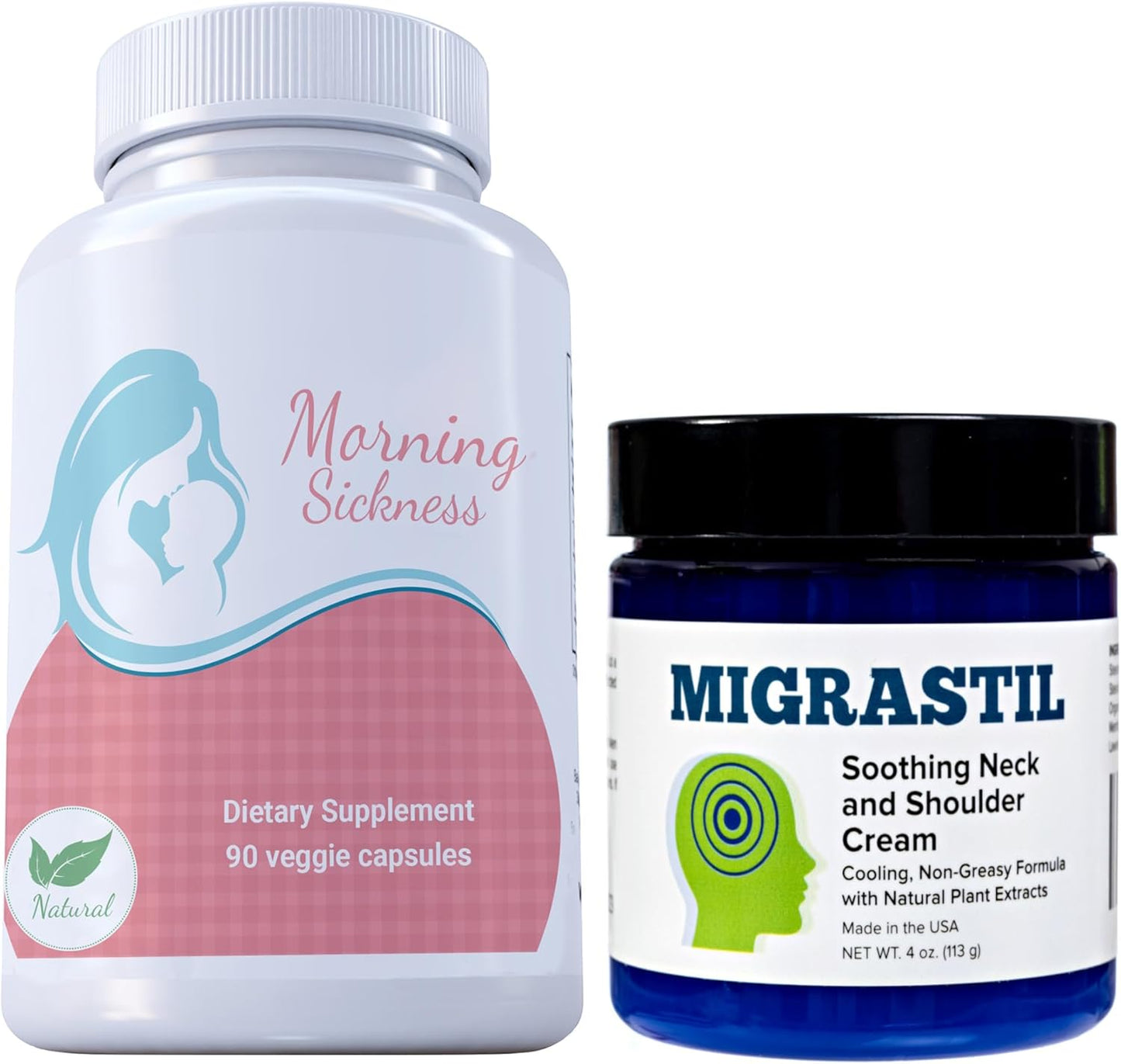 Bundle: Basic Vigor Maternal Balance Pregnancy Support Capsules with Neck and Shoulder Cream