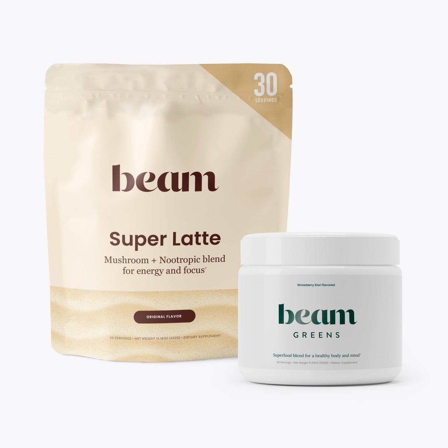 Bundle: Beam Greens Powder Superfood & Super Latte - Coffee Alternative Pack