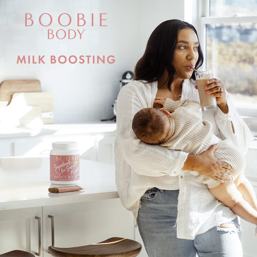 Bundle: Boobie Brands Boobie Body Superfood Protein Shake - Pregnancy Protein Powder for Lactation Support, Metabolism, Energy - Vanilla Cookie Protein Tub with Pumpkin Flavor Boost