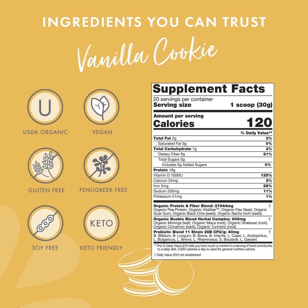 Bundle: Boobie Brands Boobie Body Superfood Protein Shake - Pregnancy Protein Powder for Lactation Support, Metabolism, Energy - Vanilla Cookie Protein Tub with Pumpkin Flavor Boost