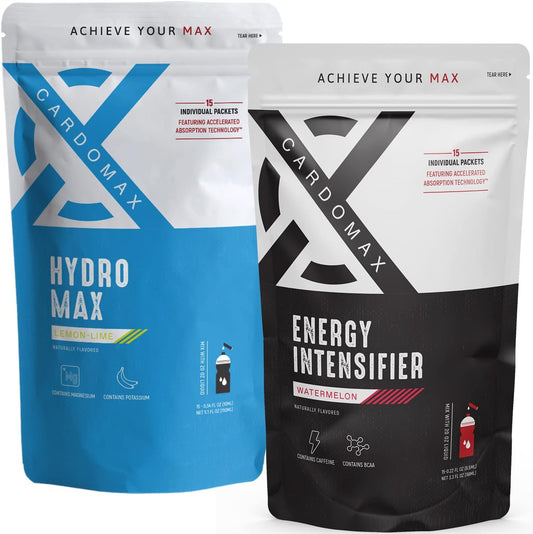 Bundle: CardoMax Energy Intensifier (Watermelon) and HydroMax Liquid Hydration (Lemon Lime) for Ultimate Performance