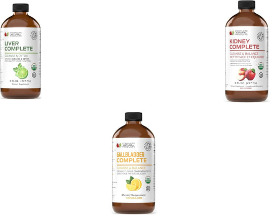 Bundle: Complete Natural Products Liver, Kidney, and Gallbladder Support - 8oz Each